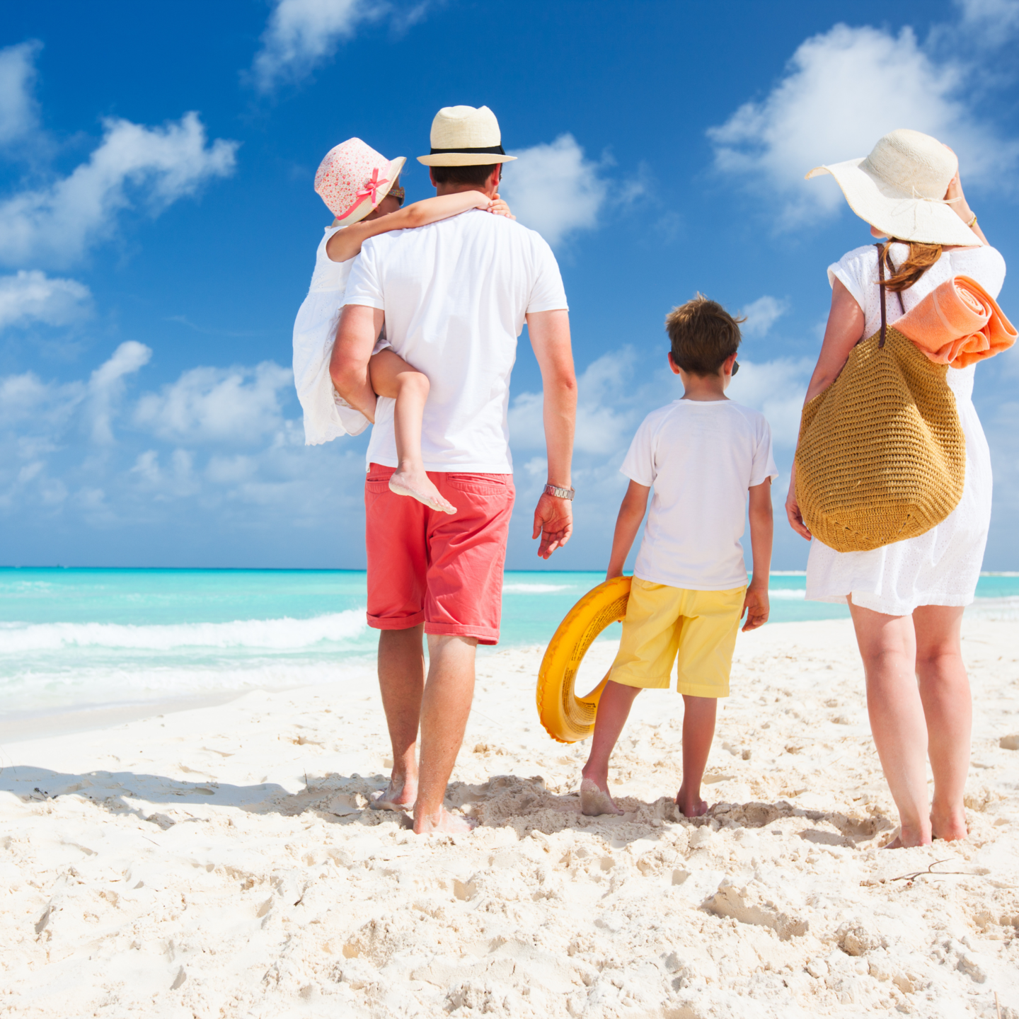 Family enjoying their stay at a Beach Resort